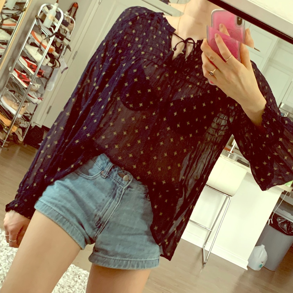 Lucky brand see-through blouse